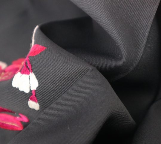 卒業式袴単品レンタル[刺繍]赤×黒ぼかしに桜刺繍[身長146-150cm]No.177